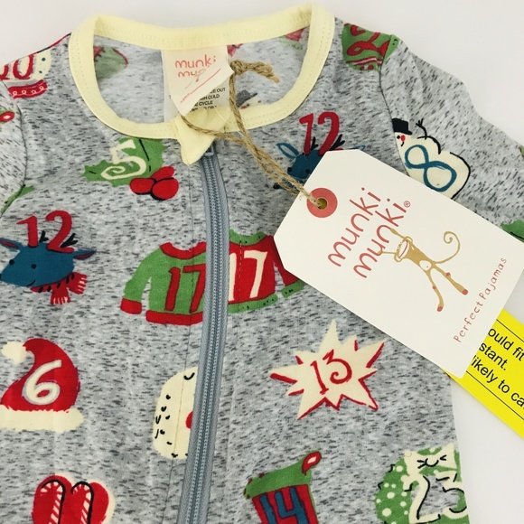 Munki  Munki Christmas Infants  Footed Sleeper - Picture 5 of 6